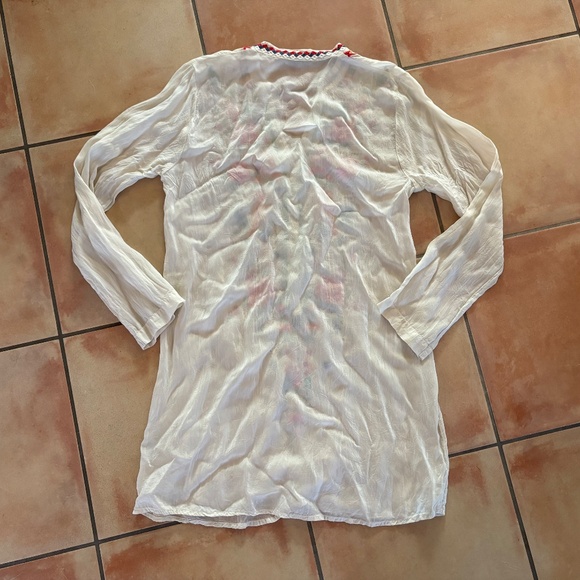 Beautiful Johnny Was Embroidered Rayon Shirt Blouse Tunic Top Size XS - Picture 2 of 6